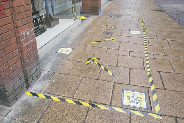 Social distancing measures in place in various shops in Commercial Road, Portsmouth ahead on the opening on 15 June 2020.
Pictures taken on 10 June 2020. Picture: Habibur Rahman