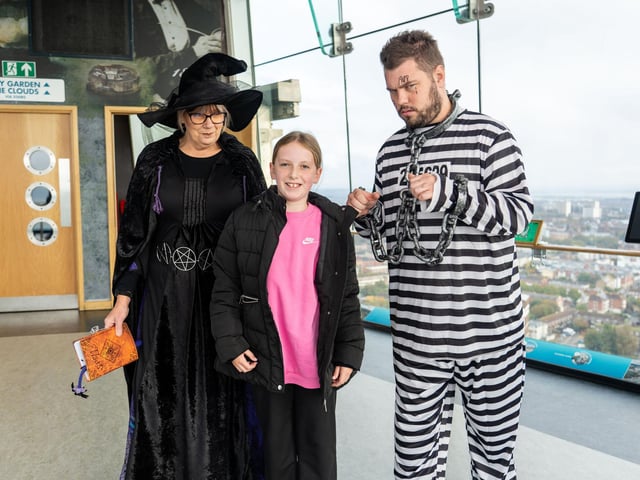 Mantha Hamilton posing at the Spinnaker Spooktacular Halloween Trail. 
Photos by Matthew Clark