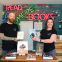 Mel and Phil Davies opened their book shop Pigeon Books in Albert Road, on Monday, June 15 in 2020. Picture: Sarah Standing (230620-483)
