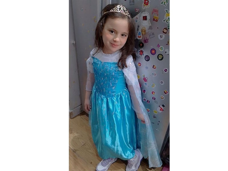 Taken from Frozen, this little lady has dressed up as the ice princess, Elsa.