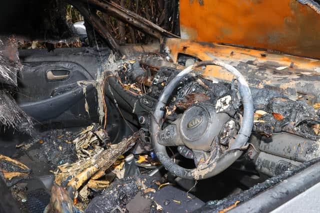 The remains of the car. Picture: Alex Shute