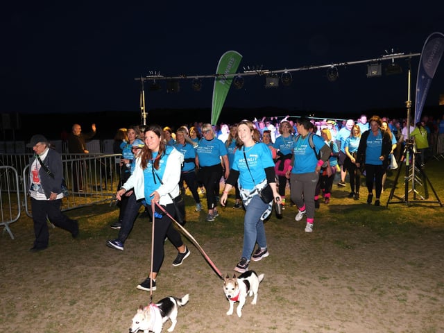 Fundraisers during their moonlit walk.