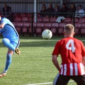 Sam Pearce curled home an early free-kick to AFC Portchester on the way to victory at Shaftesbury Picture: Daniel Haswell