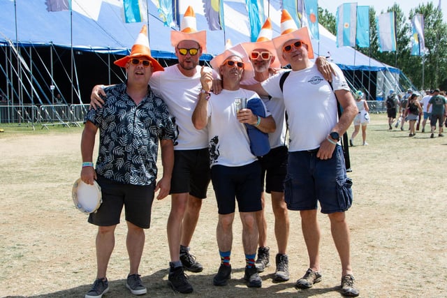 The Isle Of Wight Festival in Seaclose Park 2022. Pictured is: Festival goers from Portsmouth. Picture: Emma Terracciano