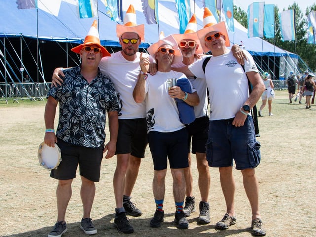 The Isle Of Wight Festival in Seaclose Park 2022. Pictured is: Festival goers from Portsmouth. Picture: Emma Terracciano
