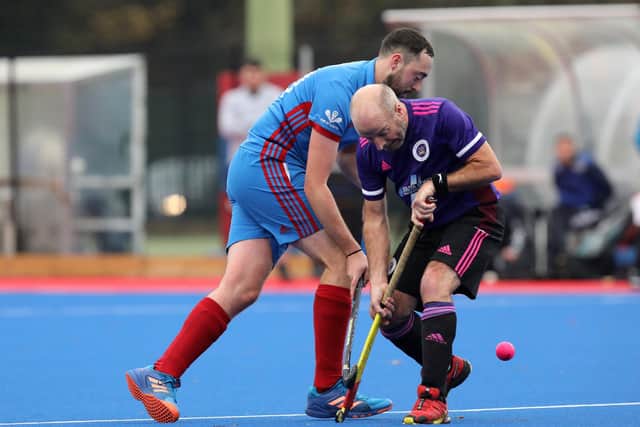 Dave Sims, right, in action against US Portsmouth 2nds. Picture: Chris Moorhouse