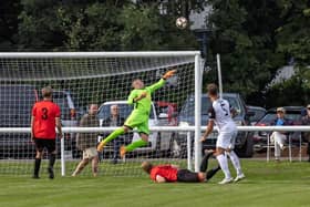 Fleetlands (red/black) v Bemerton in the FA  Vase. Picture by Mike Cooter