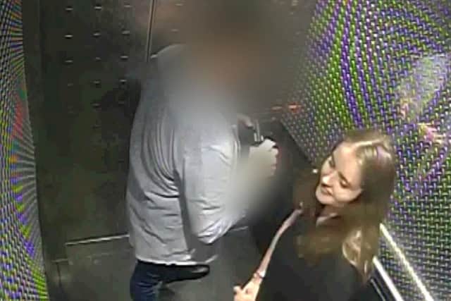 CCTV grab issued by Auckland City Police of Grace Millane inside a hotel lift with her murderer. Picture: Auckland City Police /PA Wire