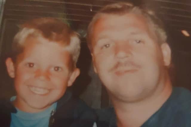 Ryan Davies and his late father, Paul.
