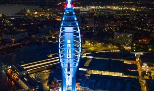 Spinnaker Tower will be lighting up in a dazzling blue for World Drowning Prevention Day tomorrow (July 25). Picture: University of Portsmouth.