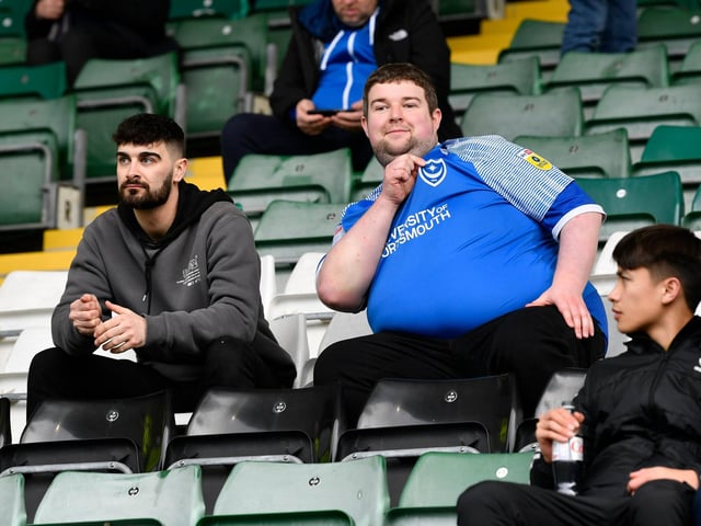 Portsmouth fans ahead of the EFL Sky Bet League 1 match between Plymouth Argyle and Portsmouth at Home Park, Plymouth, England on 11 February 2023.