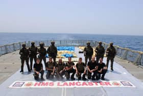 The Portsmouth-based frigate working with a Royal Marines boarding team seized more than £10m worth of drugs