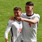 Mason Mount and Declan Rice played football together in the Portsmouth area. (Photo by Justin Tallis - Pool/Getty Images ).