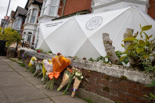 The scene on Wadham Road following the murder of Samantha Murphy.

Pictured - The scene at Wadham Road

Photos by Alex Shute