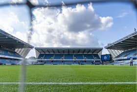 Sun shines over The Den ahead of tonight EFL Cup match between Millwall and Portsmouth at The Den, London, England on 10 August 2021.
