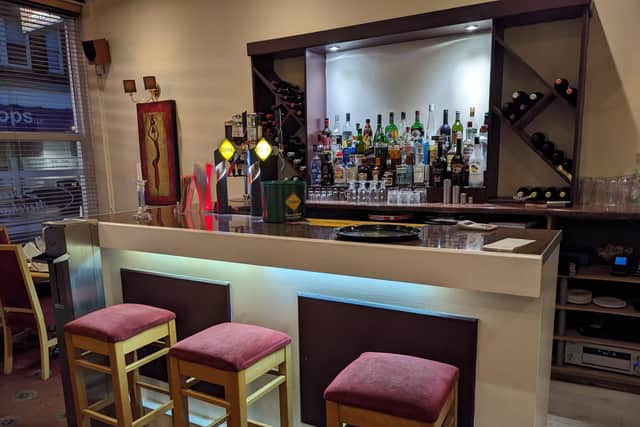 The bar in Spice Merchants.
