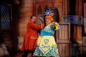 Hook stars Shaun Williamson as Hook and Jack Edwards as Mrs Smee
Picture by Alan Bound for The Kings Theatre