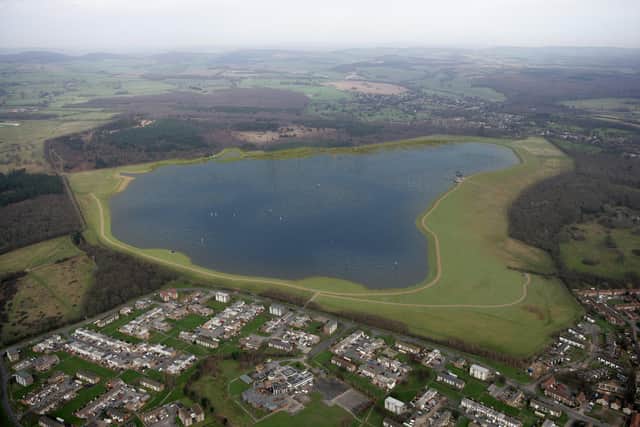 An aerial CGI image of what Portsmouth Water's Havant Thicket reservoir could look like after construction.