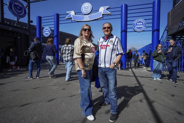 Enjoying the fan zone before kick-off.
