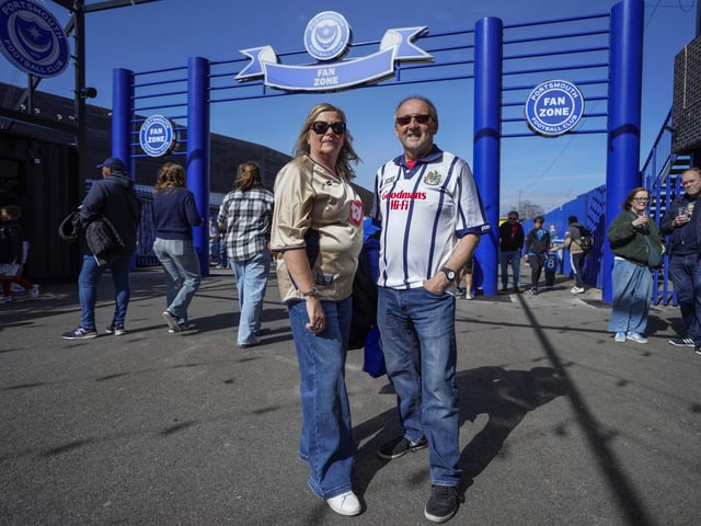 Enjoying the fan zone before kick-off.