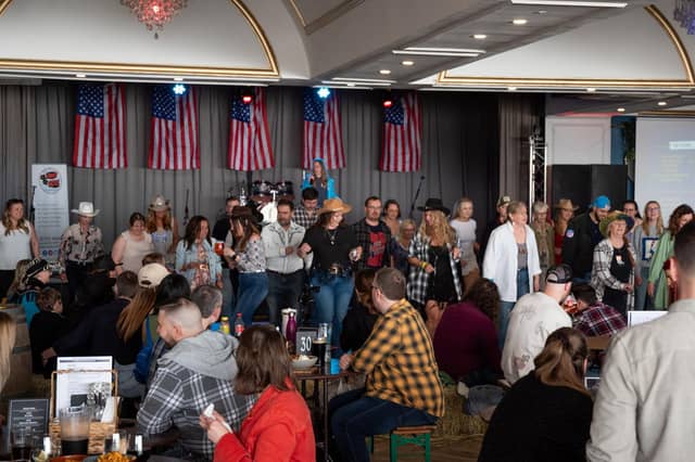 Line Dancing at Country on the Coast 2024 in Southsea.