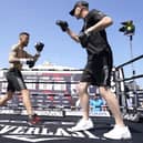 Mikey McKinson with co-trainer Miles Harding in Bournemouth.
RESTRICTIONS: Use subject to restrictions. Editorial use only, no commercial use without prior consent from rights holder.