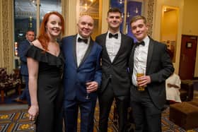 Guests at The Portsmouth News Business Excellence Awards 2020 at Portsmouth Guildhall.
Pictured:  Emma Dunford, Matt George, Guy Bonnett and Harry Love of BAE Systems.
Picture: Habibur Rahman