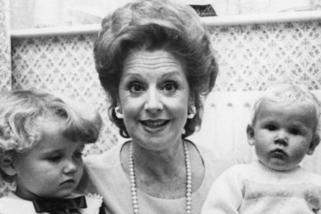 You know her as Rita Fairclough but here is actress Barbara Knox with two young fans during a visit to Hartlepool in 1984.