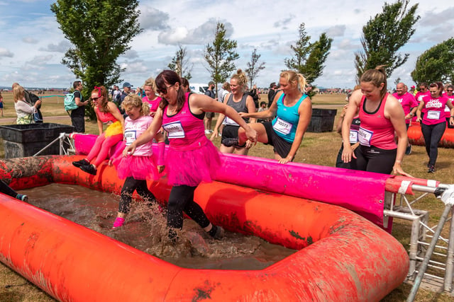 Getting dirty at the Pretty Muddy event.