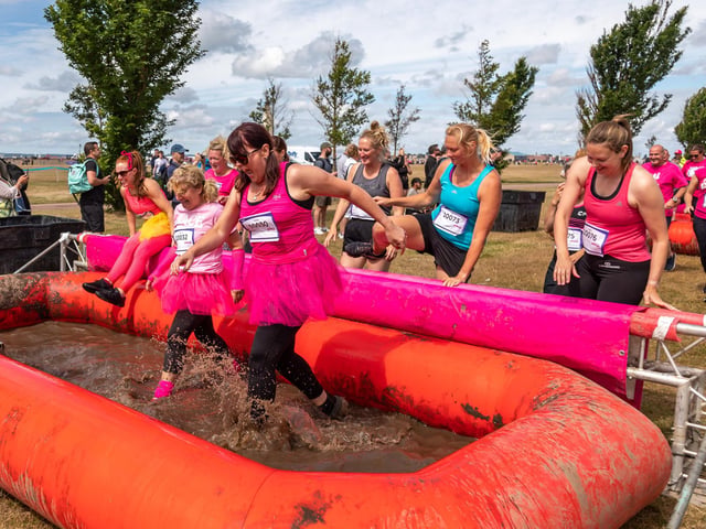 Getting dirty at the Pretty Muddy event.