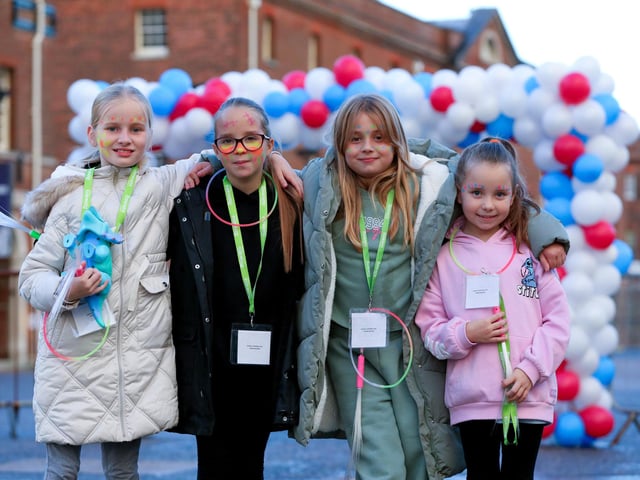 From left, Delilah Whitcher, 9, Ella Hope, 10, Roxy Brewer, 9, and Ava Hope, 8. Starlit Walk in aid of Rowans Hospice, Portsmouth Historic Dockyard, HM Naval Base Portsmouth
Picture: Chris Moorhouse (jpns 261023-10)