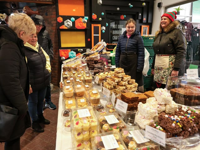Cake stall. Port Solent Christmas Market, Portsmouth
Picture: Chris Moorhouse (071224-10)