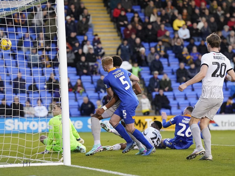 Abu Kamara gave Pompey the lead with his fifth goal of the season on the stroke of half-time