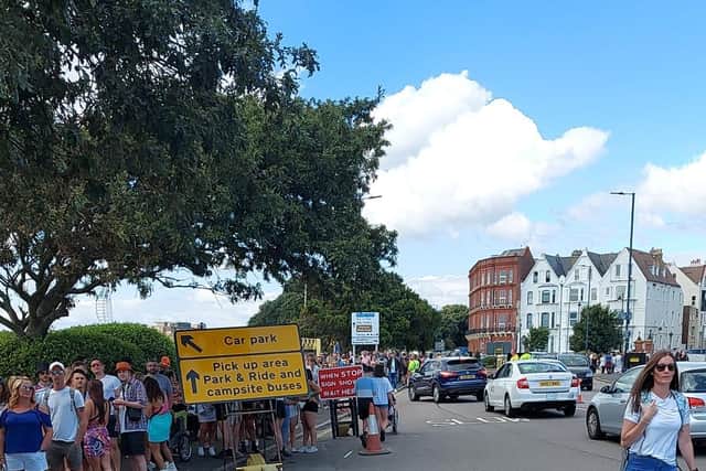 Queues are stretching back a long distance in Southsea. Picture: Chris Broom