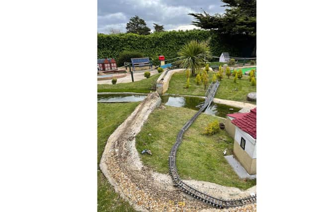 Damage at Southsea Model Village done at around 5am on May 23 2021. Picture: Southsea Model Village