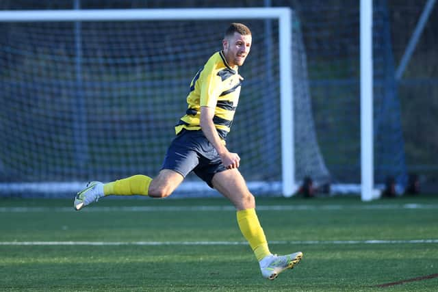 Ashton Leigh fires home the first of his four goals for Paulsgrove.

Picture: Neil Marshall