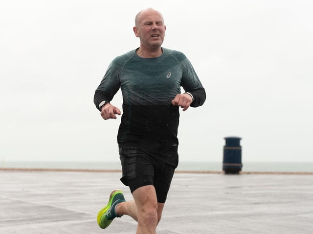 A competitor battling hard in the Southsea parkrun. Picture: Keith Woodland (010421-43)