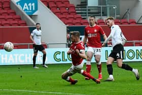 Tom Naylor goes for goal at Ashton Gate. Picture: Graham Hunt