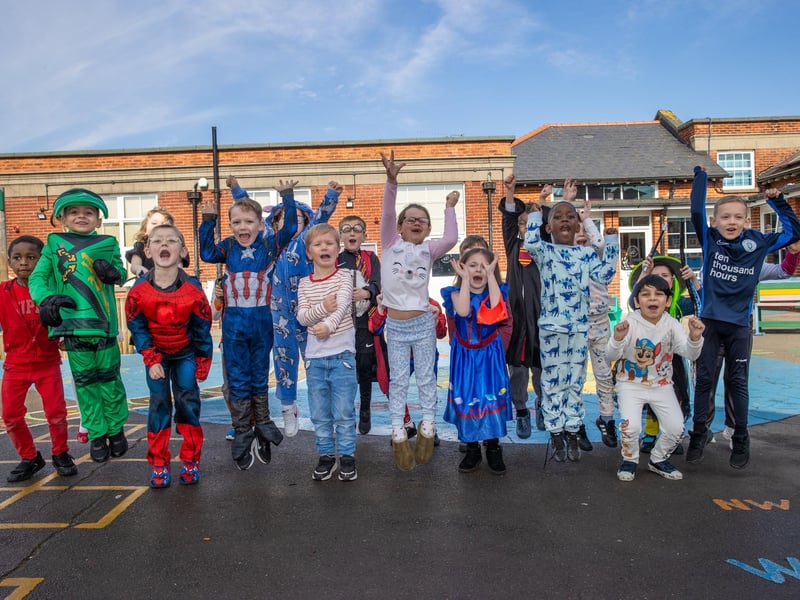 Children & staff from Meon Infant and Junior School dressed up for World Book Day. Pictured - Pupils dressed up for World Book Day Photos by Alex Shute