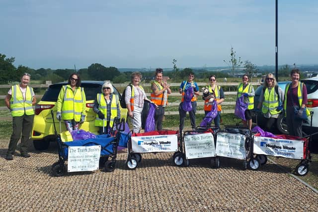 Members of The Trash Busters on a litter picking walk