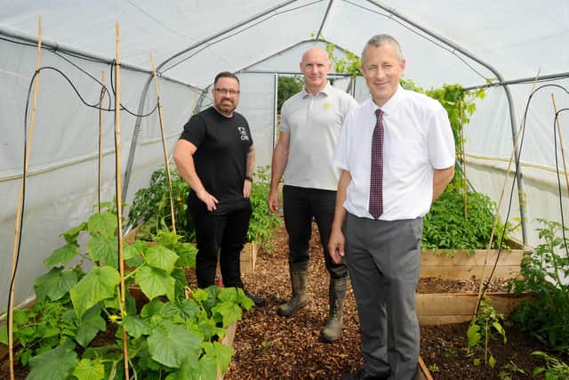 Park Community School headteacher, Chris Anders (front), has already put in place a voucher system with Farmfoods over the Easter holidays to help families eligible for free school meals. 

Picture: Sarah Standing
