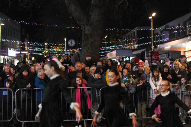 The Christmas lights were turned on in Portchester on Friday, November 29, 2024. Picture: Sarah Standing (291124-9724)