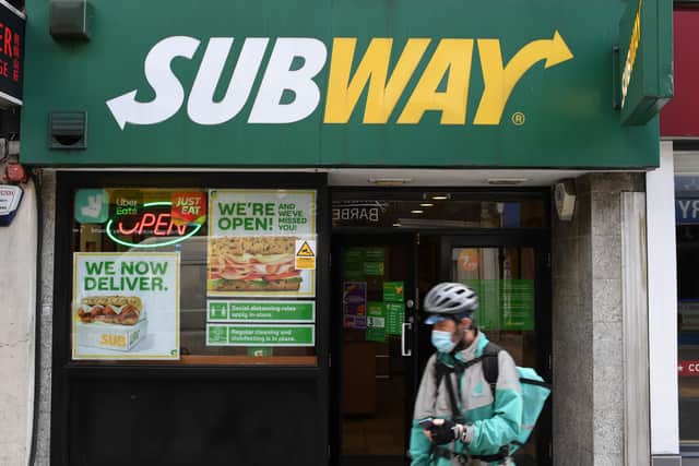 Subway has reopened a quarter of its shops. Picture: DANIEL LEAL-OLIVAS/AFP via Getty Images