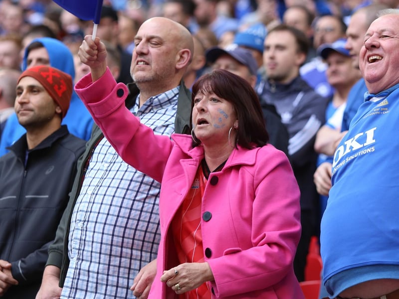 Pompey fans at Wembley against Sunderland in the Checkatrade Trophy final on March 31, 2019. Picture: Habibur Rahman
