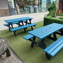 Whiteley has unveiled two new picnic benches made entirely from recycled plastic.