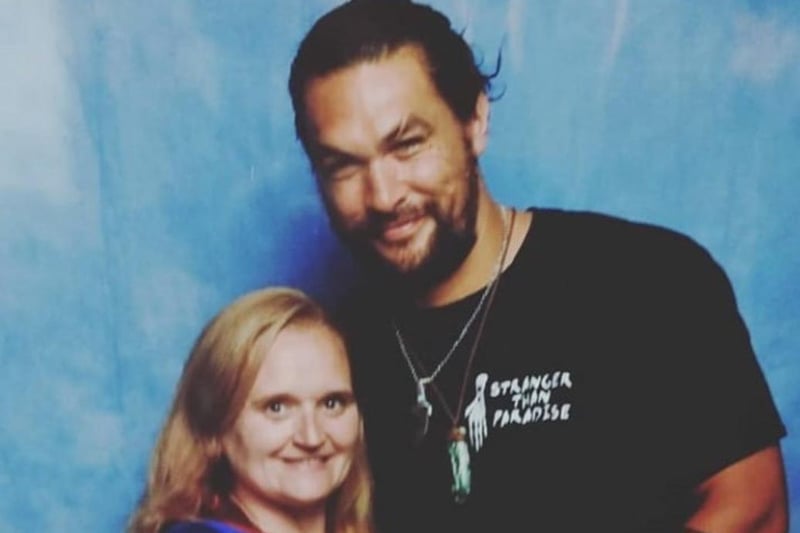 Jemma Turner with American actor and model Jason Momoa, famed for roles in Game of Thrones and Aqua Man