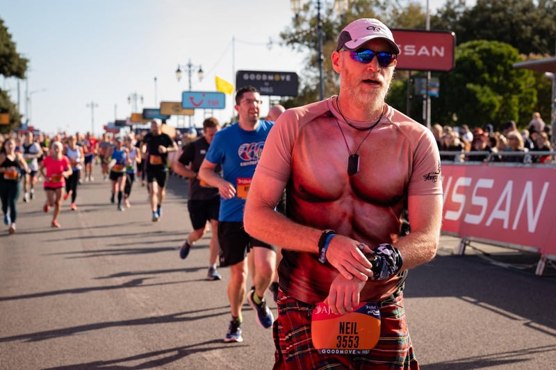 Pictured is: A runner crossing the finish line.

Picture: Keith Woodland (151021-814)