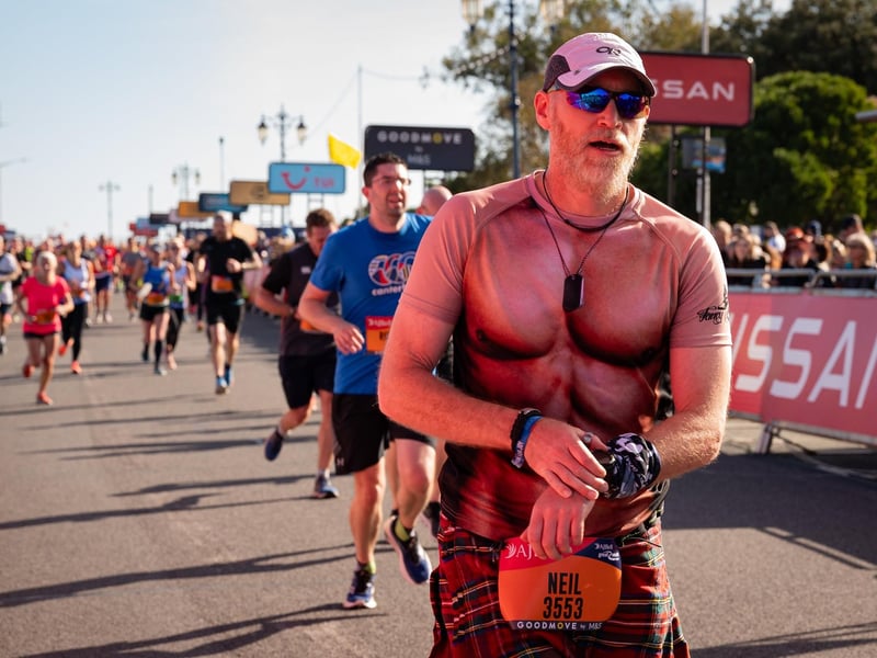 Pictured is: A runner crossing the finish line.
Picture: Keith Woodland (151021-814)