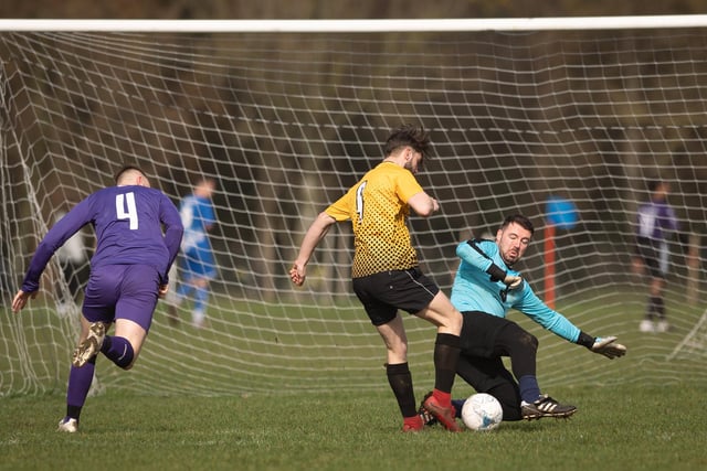 Action from AFC Tamworth's 7-2 victory over Gosham Rangers in Division Two of the City of Portsmouth Sunday League. Picture: Keith Woodland (120321-52)