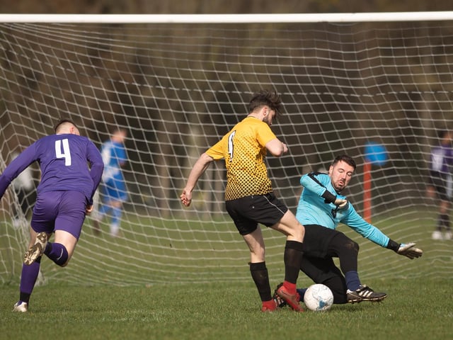Action from AFC Tamworth's 7-2 victory over Gosham Rangers in Division Two of the City of Portsmouth Sunday League. Picture: Keith Woodland (120321-52)